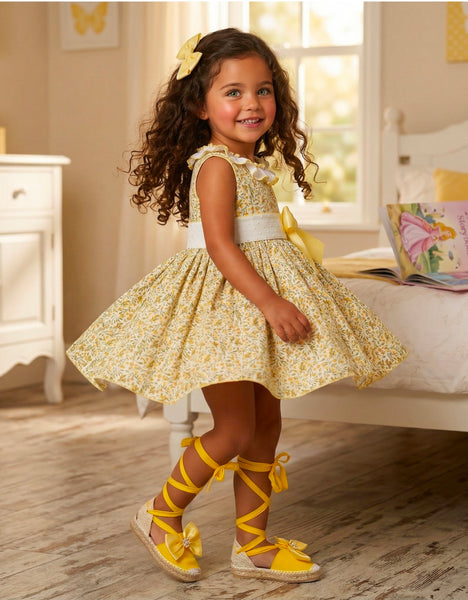 Sonata Infantil Spanish Girls Yellow Floral Dress VE2626 - MADE TO ORDER