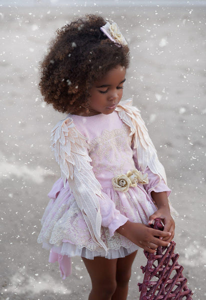 Ela Confeccion AW25 Spanish Girls Pink Ruffled Lace Dress - MADE TO ORDER
