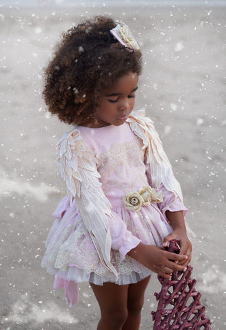 Ela Confeccion AW25 Spanish Girls Pink Ruffled Lace Dress - MADE TO ORDER