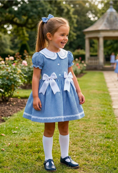 Sonata Infantil Spanish Girls Gingham School Dress C02603 - MADE TO ORDER
