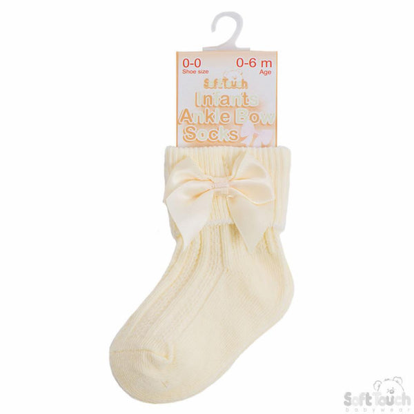 Traditional Baby Girls Lemon Ankle Bow Socks