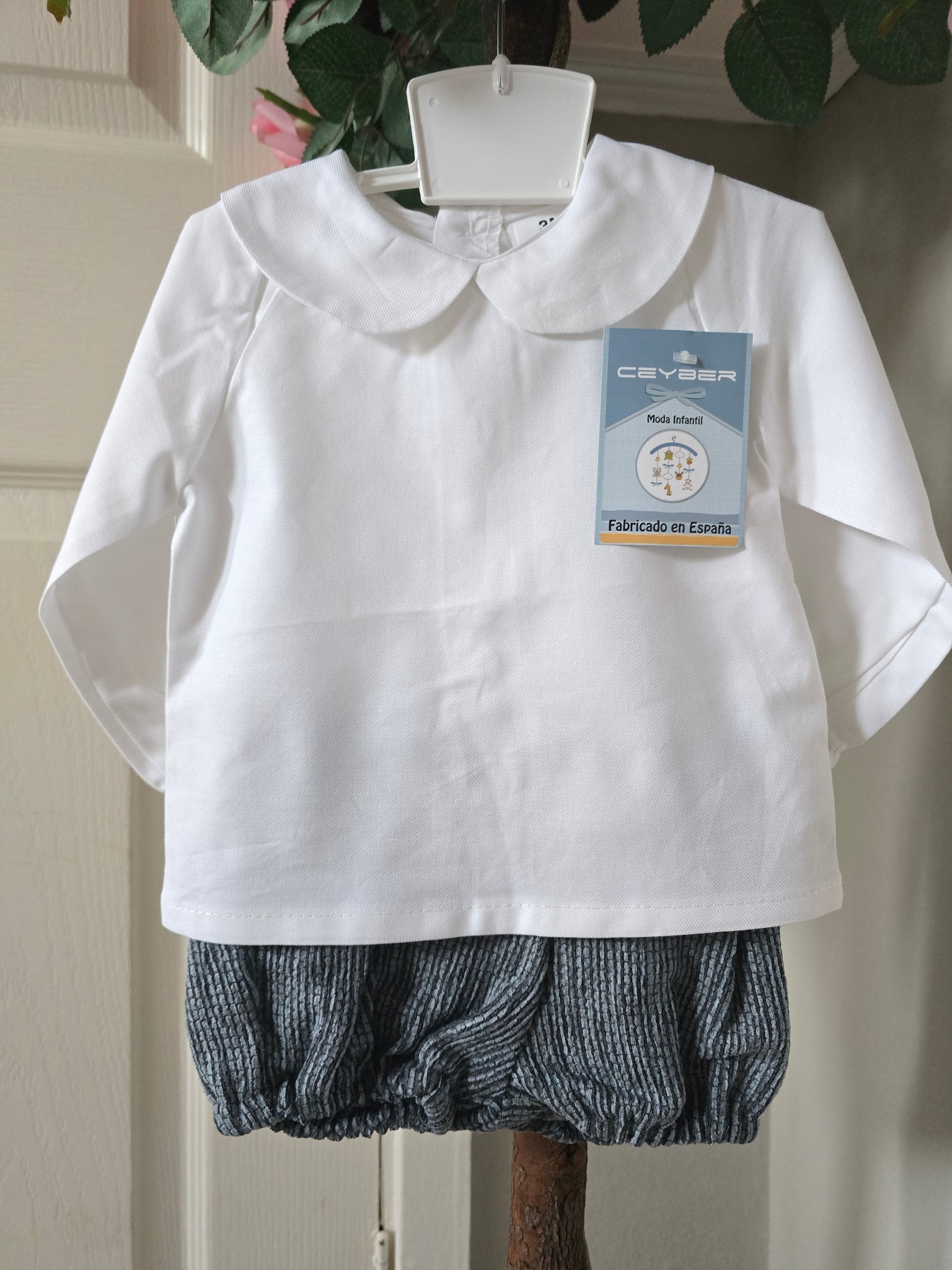 Ceyber Spanish Baby Boys Grey Woven Jam Pant Set