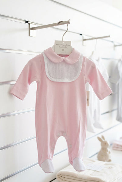 Spanish Baby Girls Pink Cotton Sleepsuit/Babygrow SG87 ~ NB-3m