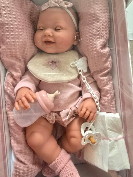 Spanish Mia Drink & Wet Newborn Baby Girl Doll (42cm) 50414 ~ IN STOCK NOW
