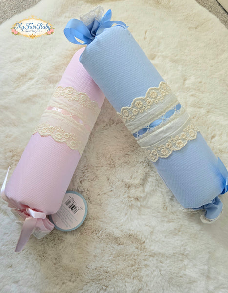 Spanish Baby Boys/Girls Ribbon & Lace Anti-Roll Cushions