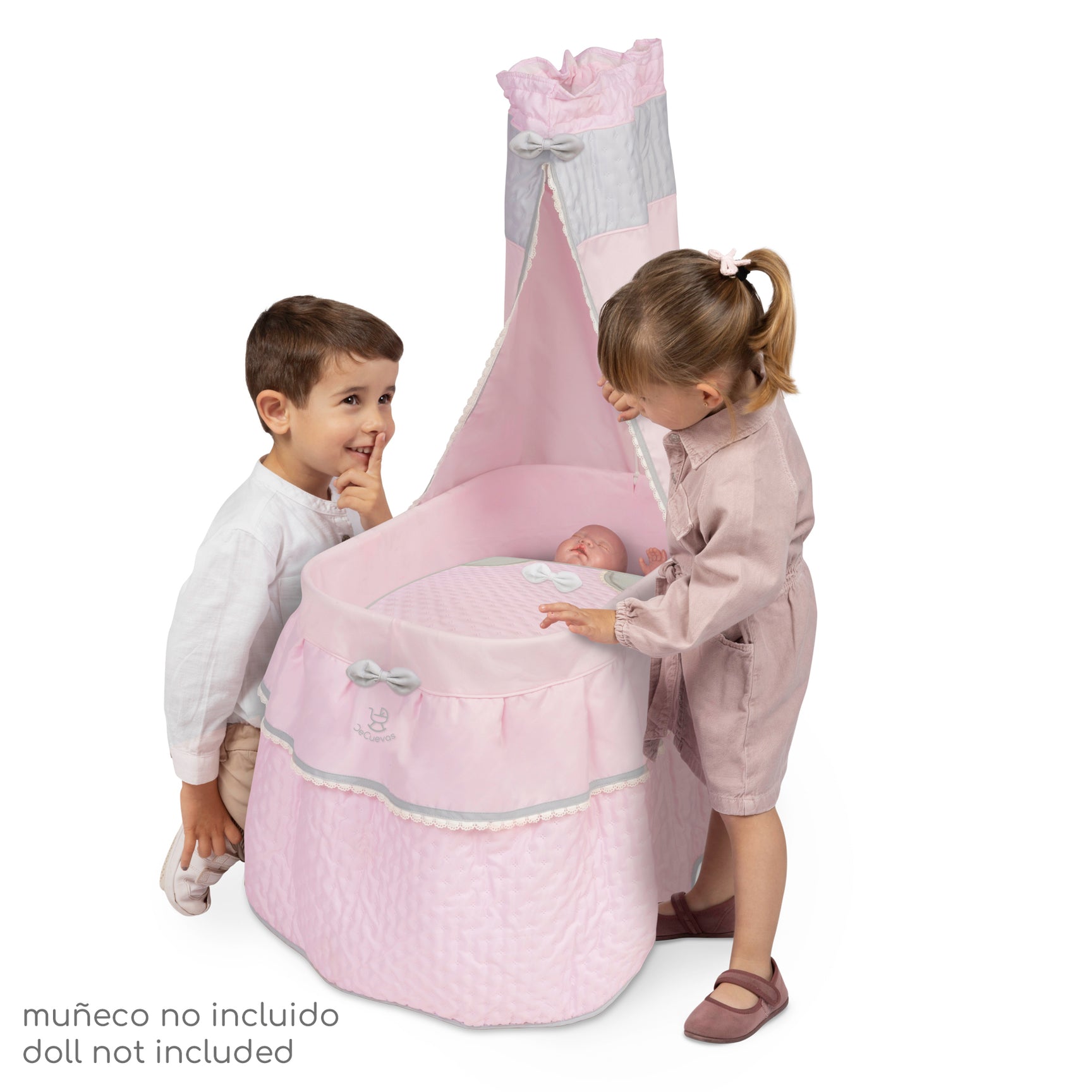 DeCuevas Spanish Pink Sophie Dolls Crib/Cradle/Moses Basket 51075 ~ IN STOCK NOW