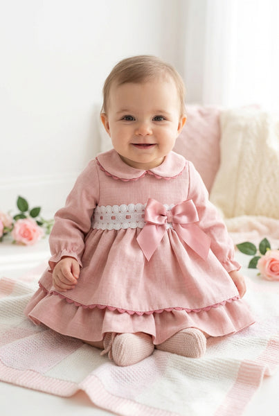 Spanish Girls Dusky Pink Dress & Pants ~ 3-36m