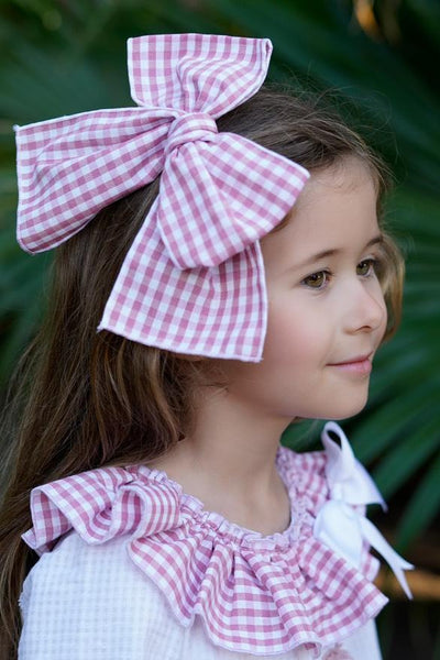 Ela Confeccion AW25 Spanish Girls Pink Check Puffball Dress - MADE TO ORDER