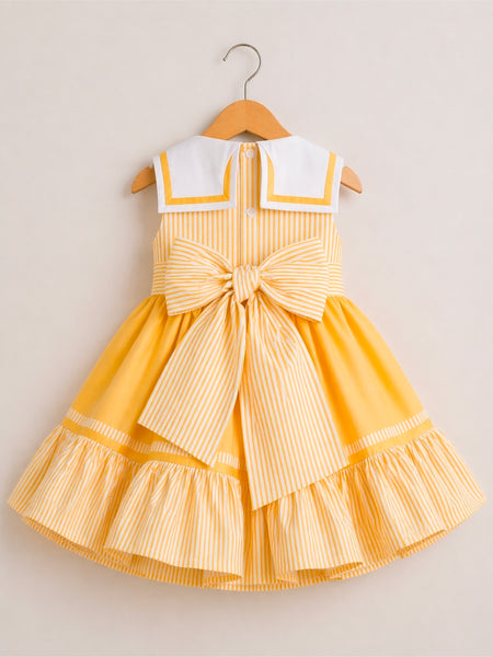 Sonata Infantil Girls Yellow Sailor Puffball Dress M311 - MADE TO ORDER
