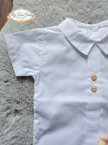 Spanish Baby Boys Lemon & Orange Check Short Set EL224 ~ 3-36m