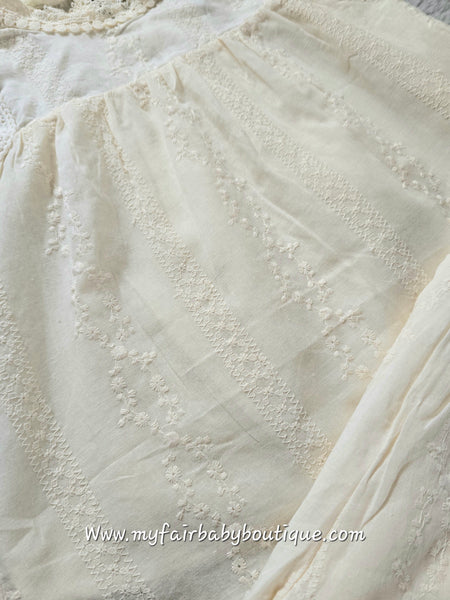 Older Girls Cream Lacey Cotton Top Set & Short Set ~ 4-14y