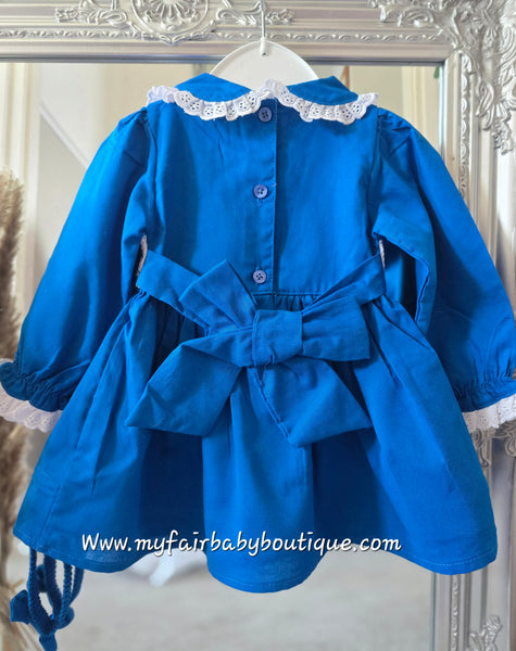 Mabini Traditional Spanish Girls Royal Blue Smocked Dress 3881 ~ 0-6y