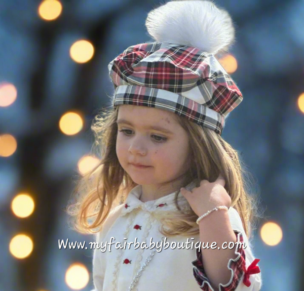 Sonata Infantil AW25 Spanish Boys/Girls Red Plaid Beret IN2502 - MADE TO ORDER