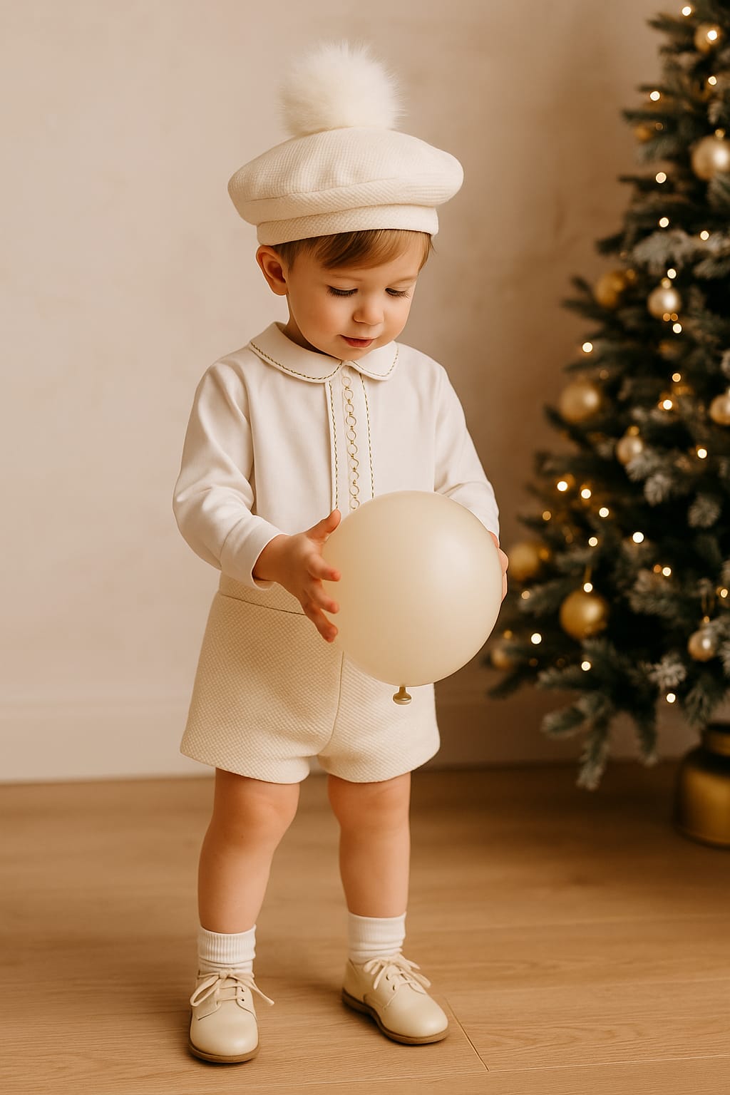 Sonata Infantil AW25 Spanish Baby Boys Luxury Cream Short Set NA2509 - MADE TO ORDER