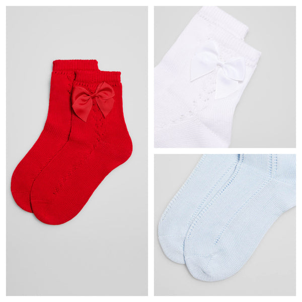 Ysabel Mora Spanish Girls Openstitch Ankle Bow Socks
