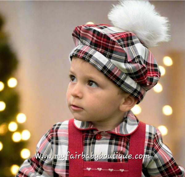 Sonata Infantil AW25 Spanish Boys/Girls Red Plaid Beret IN2502 - MADE TO ORDER