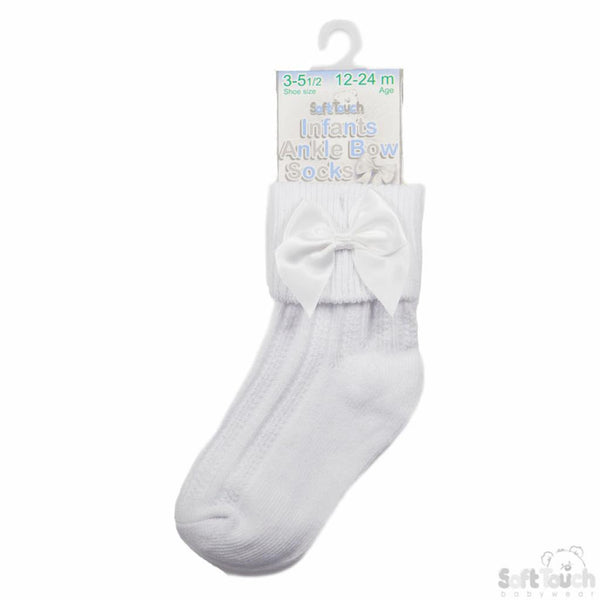 Traditional Baby Girls White Ankle Bow Socks