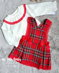 Traditional Baby Girls Red Tartan Christmas Pinafore Dress - 3M Traditional Baby Girls Red Tartan Christmas Pinafore Dress - 3M