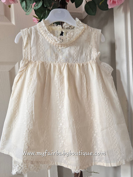 Older Girls Cream Lacey Cotton Top Set & Short Set ~ 4-14y