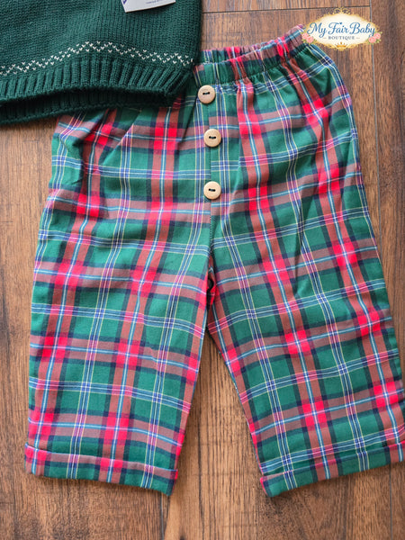 Spanish Baby Boys Green Reindeer Trouser Set