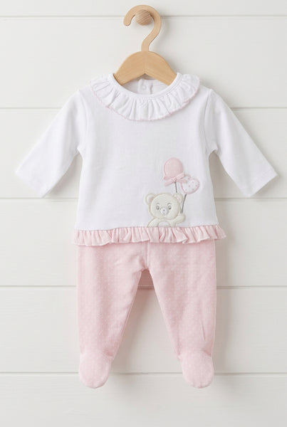 Spanish Baby Boys Pink & White Teddy Balloon 2pc Set ~ NB-6m