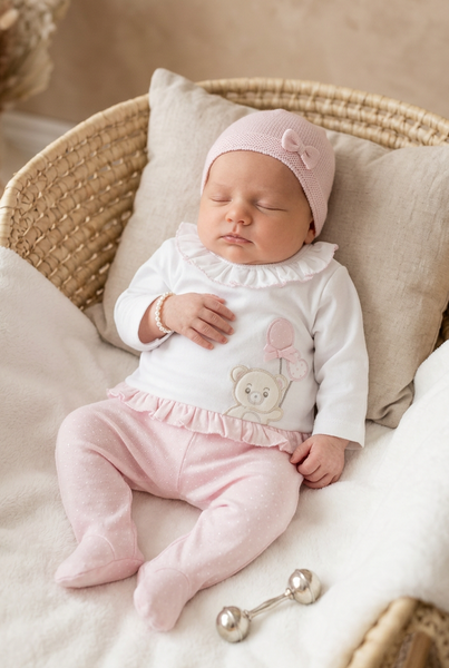 Spanish Baby Boys Pink & White Teddy Balloon 2pc Set ~ NB-6m