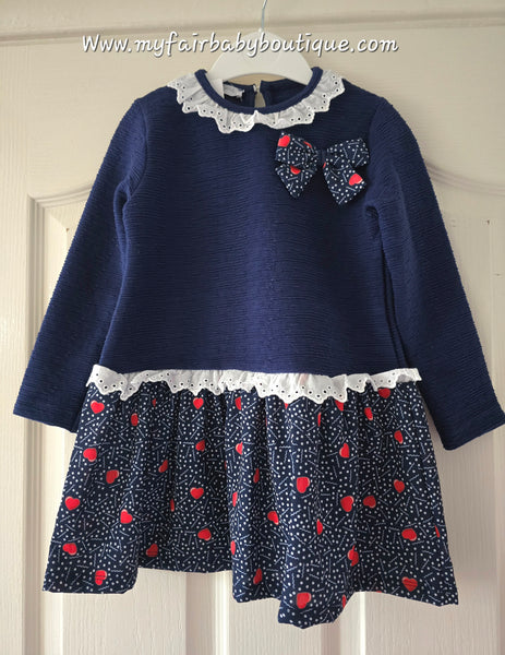 Spanish Girls Navy Dropwaist Dress ~ 3-6y