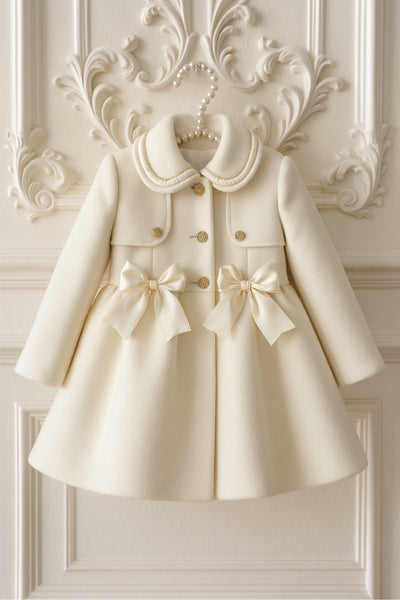 Sonata Infantil Spanish Girls Cream Mouflon Winter Coat IN2407 - MADE TO ORDER