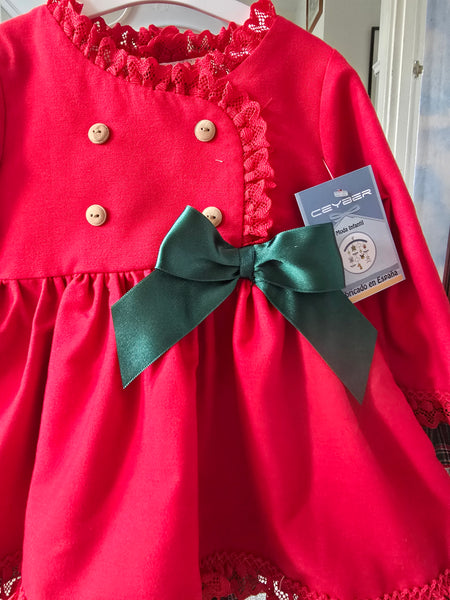 Ceyber AW25 Spanish Girls Red & Green Dress B2533 ~ 12m-8y