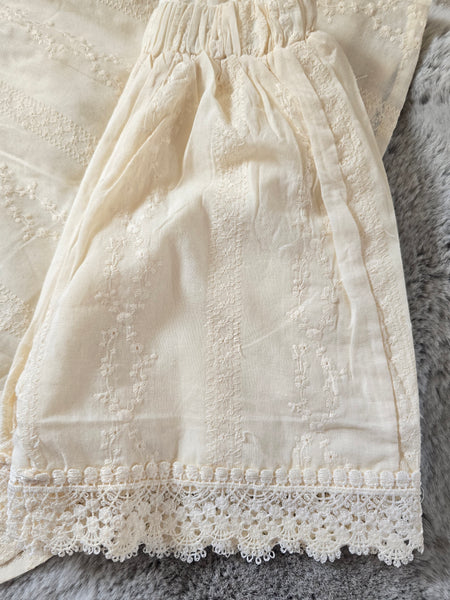 Older Girls Cream Lacey Cotton Top Set & Short Set ~ 4-14y