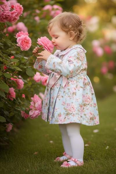 Wee Me Baby Girls Blue & Pink Floral Summer Jacket MYD2260