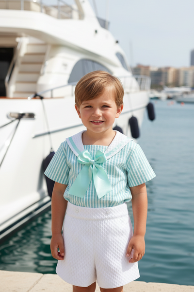 Sonata Infantil Spanish Boys Mint Sailor Set MOD33 - MADE TO ORDER