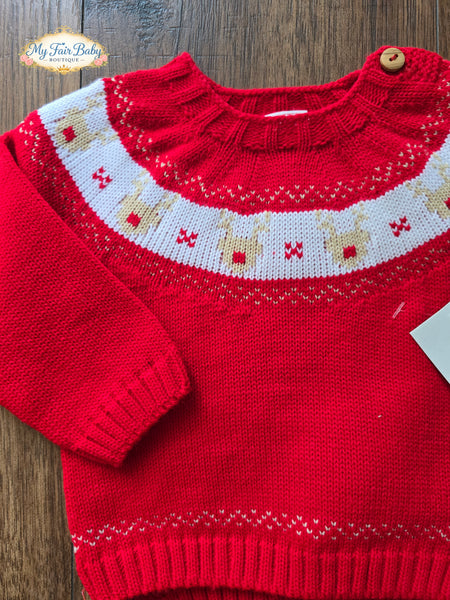 Spanish Baby Boys Red Reindeer Trouser Set