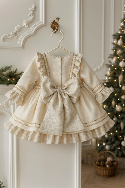 Sonata AW25 Spanish Girls Cream & Gold Dream Dress NA2507 - MADE TO ORDER