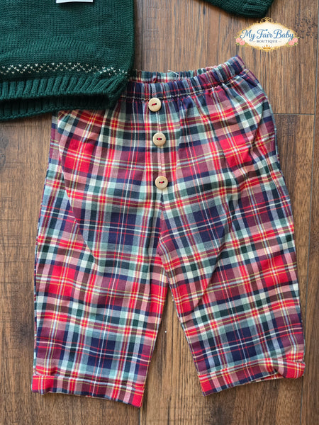Spanish Baby Boys Green Reindeer Trouser Set