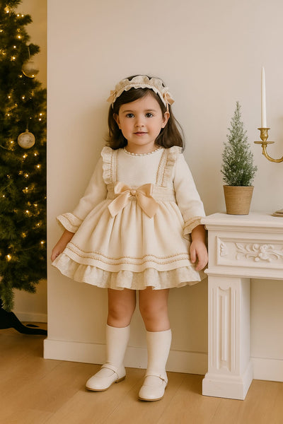 Sonata AW25 Spanish Girls Cream & Gold Dream Dress NA2507 - MADE TO ORDER