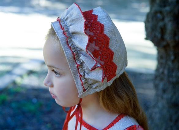 Ela Confeccion AW25 Spanish Girls Red & Gold Lace Puffball Dress ~ 2-8y - IN STOCK NOW