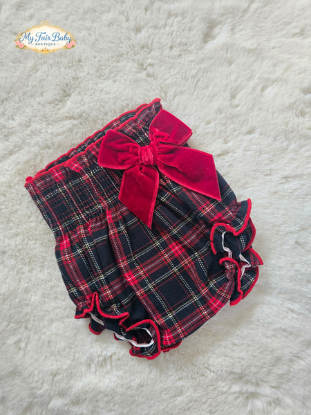 Spanish Baby Girls Red Tartan Pants