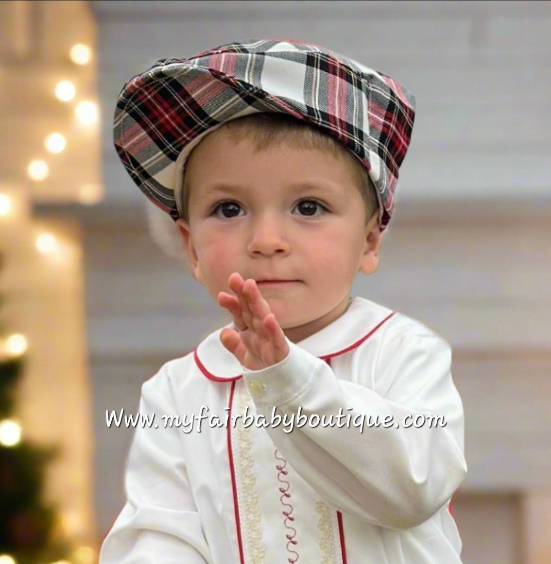 Sonata Infantil AW25 Spanish Boys Red Plaid Hat IN2504 - MADE TO ORDER