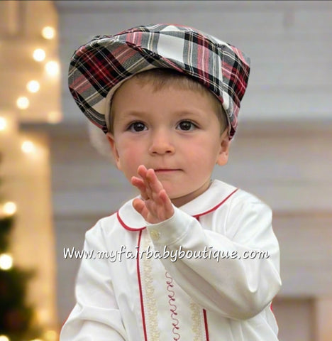 Sonata Infantil AW25 Spanish Boys Red Plaid Hat IN2504 - MADE TO ORDER