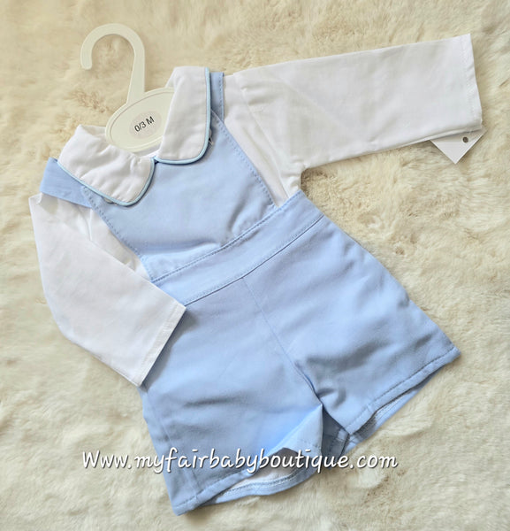 Spanish Baby Boys Blue Dungaree Set PO16