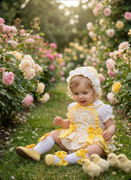 Sonata Infantil SS26 Girls Lemon Easter Chick Romper & Blouse VE2605 - MADE TO ORDER