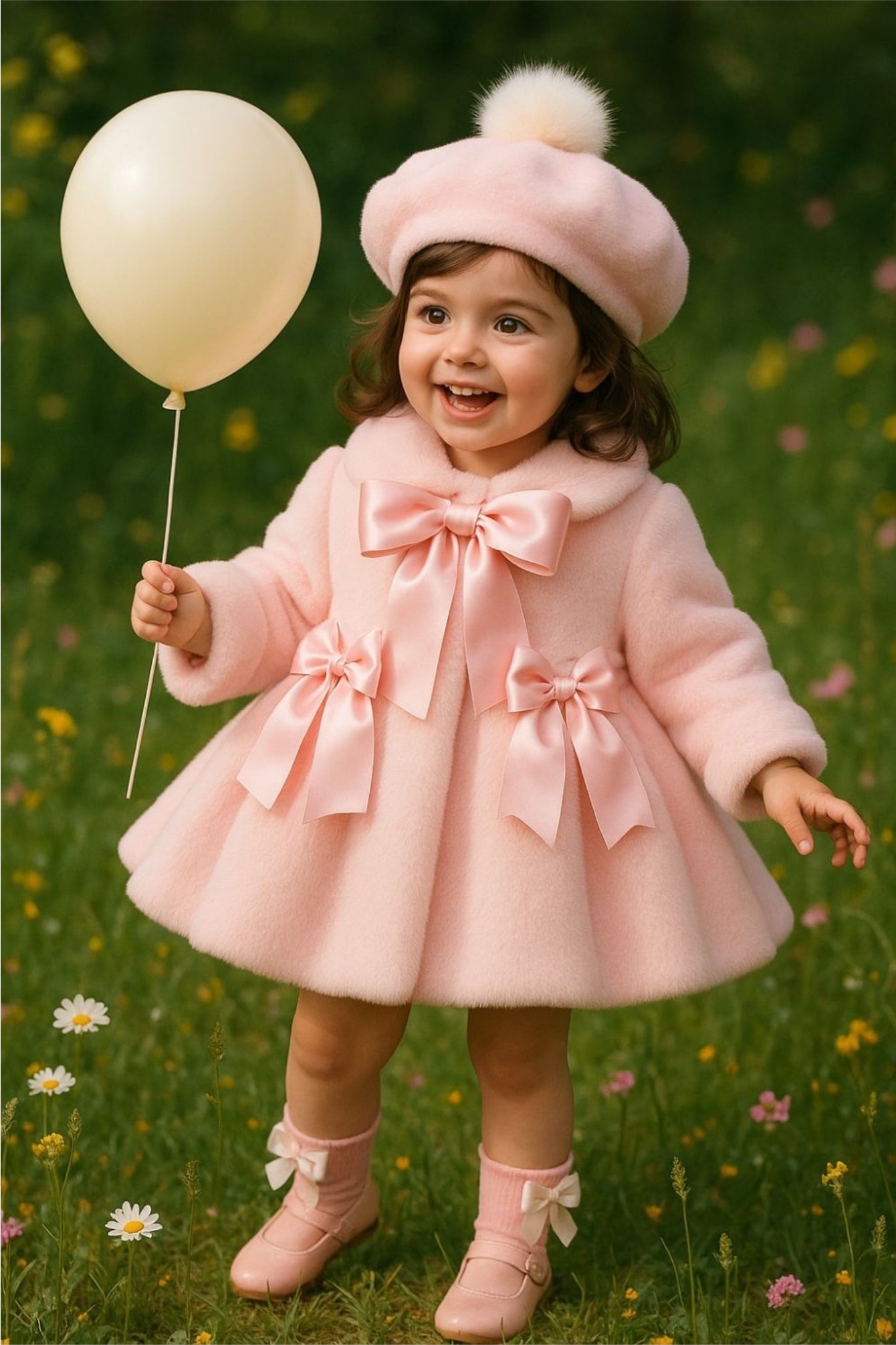 Sonata AW25 Spanish Girls Pink Osita Soft Fur Coat IN2522 - MADE TO ORDER