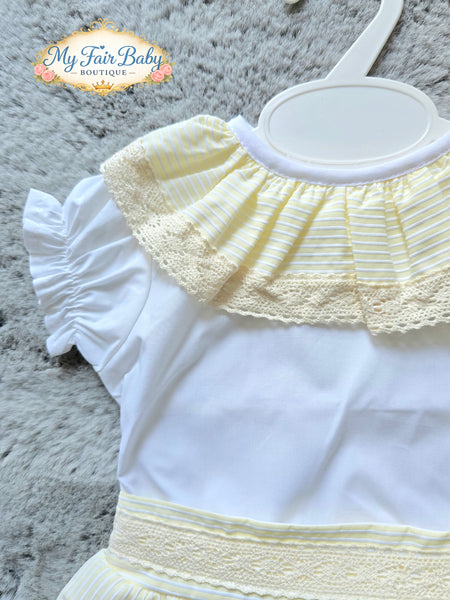 Spanish Baby Girls Lemon Striped Skort Set M004