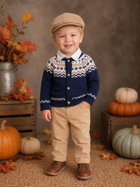 Beau Kid Traditional Boys Camel Trouser 4pc Set ~6m-6y