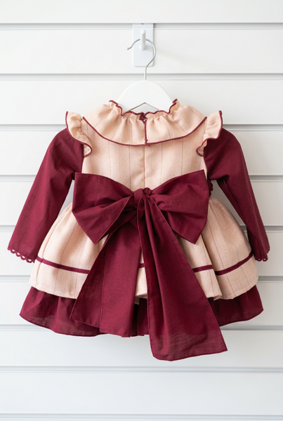 Belcoquet AW26 Garza Burgundy Puffball Dress