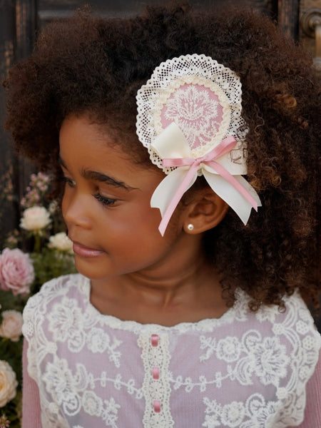 Ela Confeccion AW26 Spanish Girls Pink Knitted Puffball Dress - MADE TO ORDER