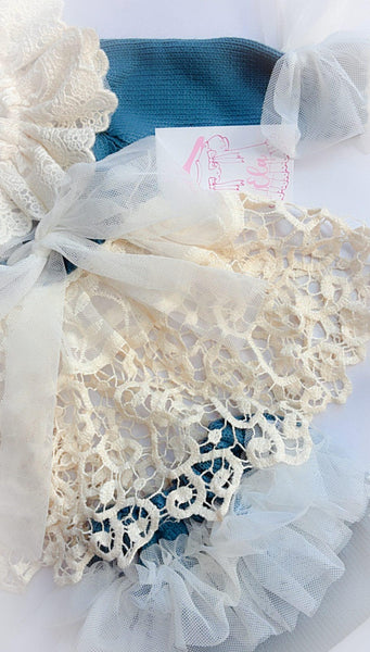 Ela Confeccion AW25 Spanish Girls Teal Knitted Dress Set - MADE TO ORDER