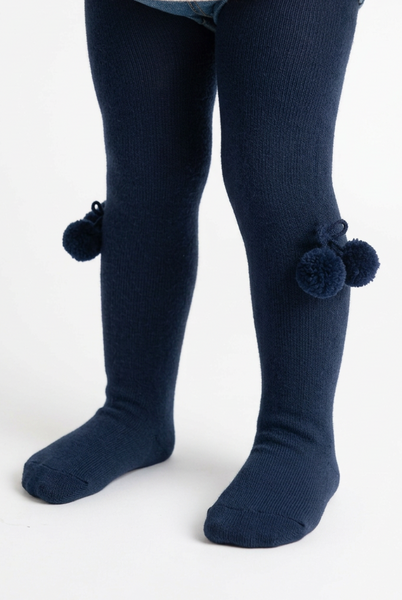Spanish Style Girls/Boys Double Pom Pom Tights