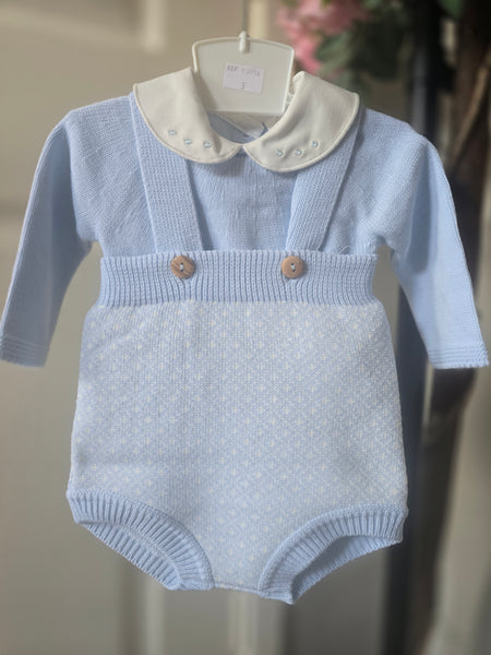 Spanish Baby Boys Blue Knitted Romper & Top Set 3046 - 3-18m